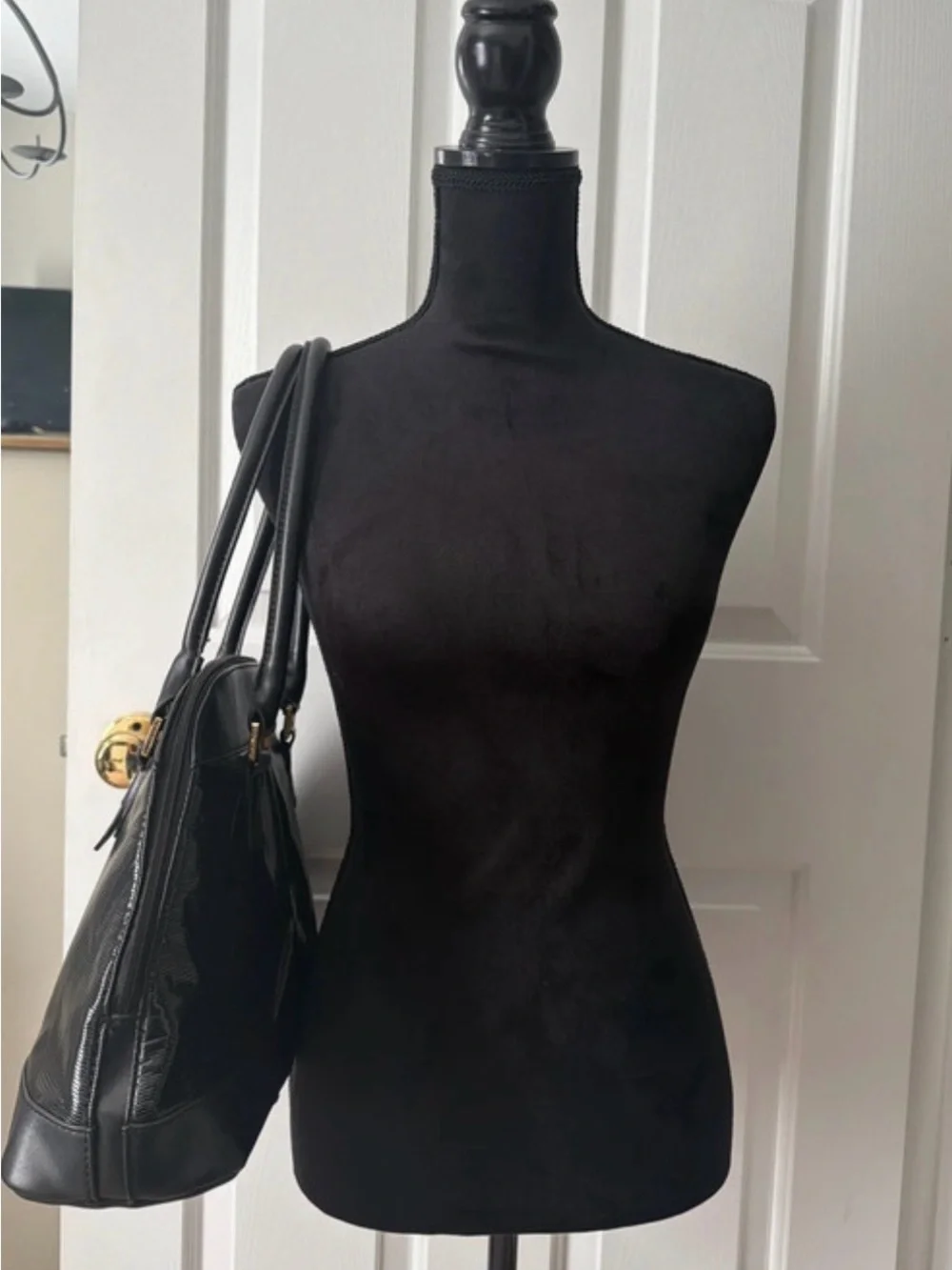 Marc Fisher Black Patent Dome Satchel